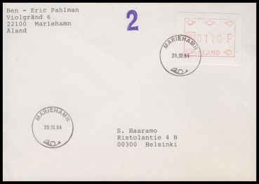 Aland, ATM 1 / 110 FDC